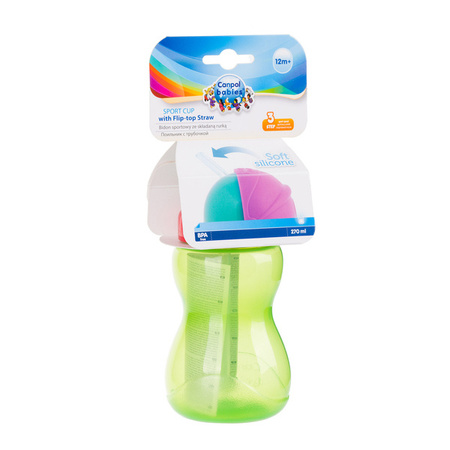 Canpol Babies Bidon Sportowy Ze Składaną Rurką (Mały) 270 Ml 56/109_gre Green