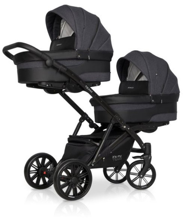 Riko Team Wózek Bliźniaczy Rok Po Roku Głęboko-Spacerowy Anthracite