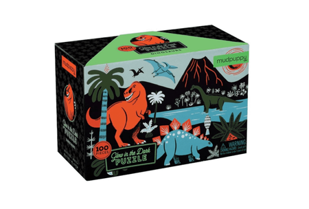 Mudpuppy – Puzzle świecące w ciemności Dinozaury 100 elementów 5+