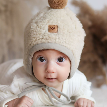 Zaffiro Czapeczka Tulip Nevada Wełniana S (6-12m) Beige