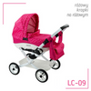 Adbor Lily Wózek dla Lalek Różowy Kropki Lc-09
