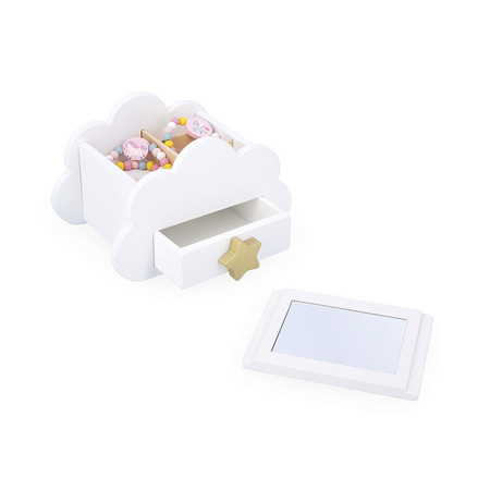 Janod Szkatułka na biżuterię z lusterkiem, naszyjnikiem i bransoletką Jednorożce 3+