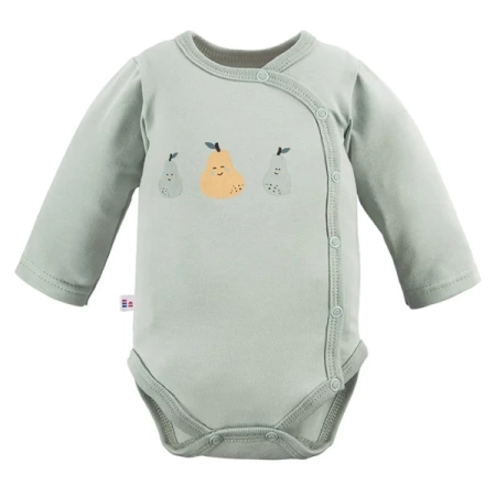 Eevi Bawełniane Body Rozpinane Zielone w Gruszki 86