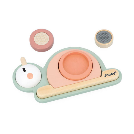 Janod Drewniana układanka sensoryczna Ślimak Sweet Cocoon 12 m +