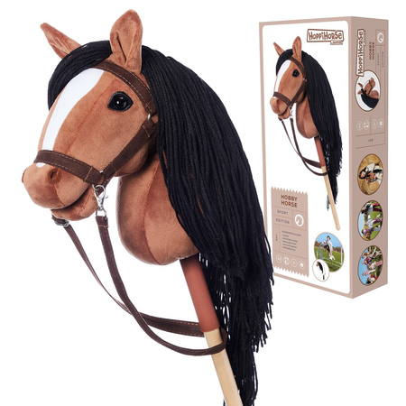 Hoppihorse Koń na Kiju Hobby Horse A4 Ciemny Brąz 64cm