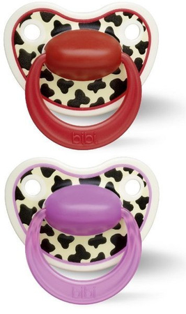 Bibi Zestaw Smoczków Ortodontycznych Happiness 0-6m czerw/róż Tiger