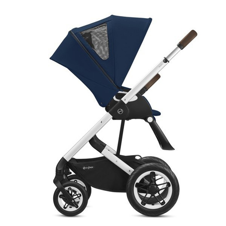 Cybex Talos S Lux Wózek Głęboko-Spacerowy + Cybex Aton 5 Fotelik Samochodowy 0-13kg + Adaptery Srebrna Rama Deep Black