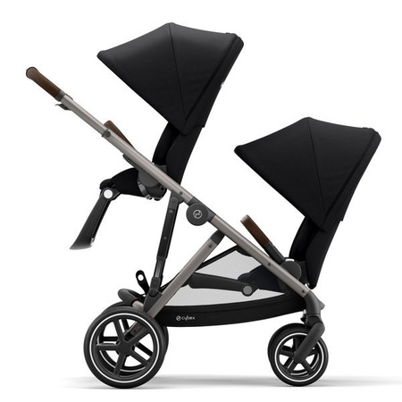Cybex Gazelle S Wózek Bliźniaczy Spacerowy Deep Black rama Taupe