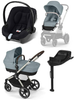 Cybex Eos Lux Wózek Głęboko-Spacerowy Rama Frame Stormy Blue + Aton B2 i-Size Fotelik  0-13kg + Baza One Volcano Black