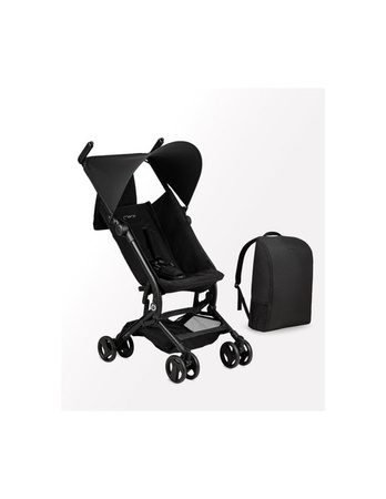 MoMi Grace Wózek Spacerowy z Plecakiem Czarny