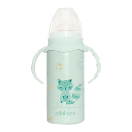 Miniland Butelka Termiczna Ze Stali Nierdzewnej Ze Smoczkiem Dolce 240 ml - Miętowa