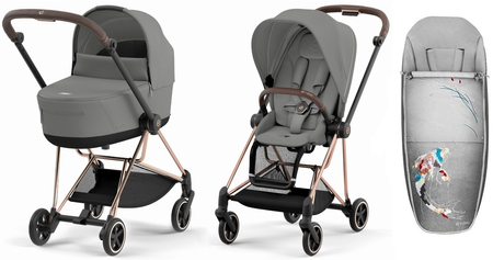 Cybex Mios 3.0 Wózek Głęboko-Spacerowy Mirage Grey + Cybex Śpiworek