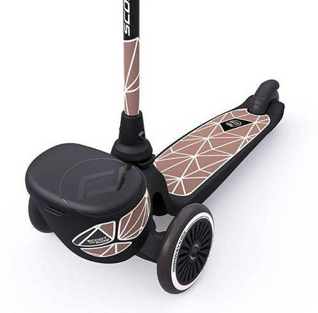 Scootandride Highwaykick 2 Lifestyle Hulajnoga Trójkołowa Balansowa z Zamykanym Schowkiem 2+ Brown Lines