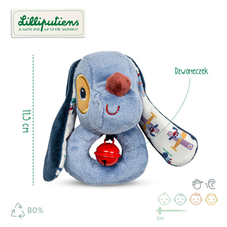 Lilliputiens Grzechotka z dzwoneczkiem Piesek Jules 3 m+