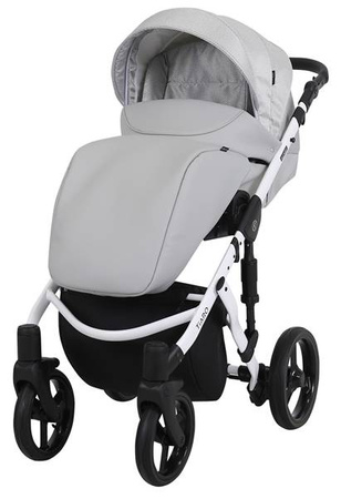 Kunert Tiaro Wózek Głęboko-Spacerowy 2w1 Szary Biała Rama Koła Żelowe