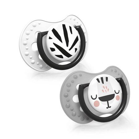 Lovi Dynamiczny Smoczek Uspokajający 18m+ Silikonowy 2szt. 22/880 Salt&Pepper