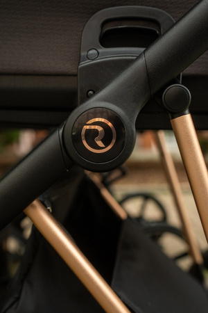 Roan Ivi 2.0 Vintage Wózek Głęboko-Spacerowy Caviar + Cybex Aton B2 i-Size Fotelik Samochodowy 0-13kg + Baza One Volcano Black