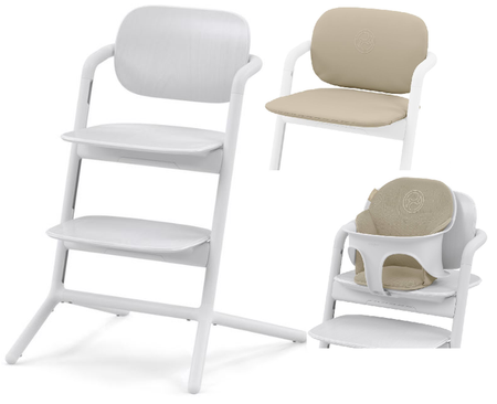 Cybex Lemo Krzesełko do Karmienia 3w1 + Komfortowa Wkładka All White
