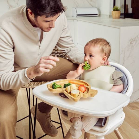 Miniland Eco Friendly Drewniana Miseczka z Przyssawką i Przegródkami Żabka