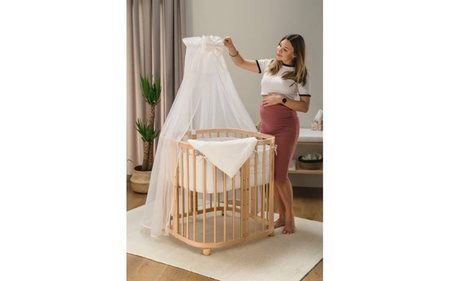 Waldin Łóżeczko Dziecięce 7w1 z Materacem Białe