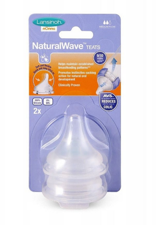 Lansinoh Natural Wave Smoczek Średni 2szt