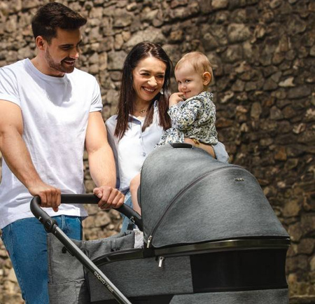 Espiro Next Up Wózek Głęboko-Spacerowy Koła Pompowane 2w1 607 Gray Shades