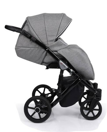 Kunert Mila Wózek Głęboko-Spacerowy 2w1 Czarny Biała Rama Koła Żelowe