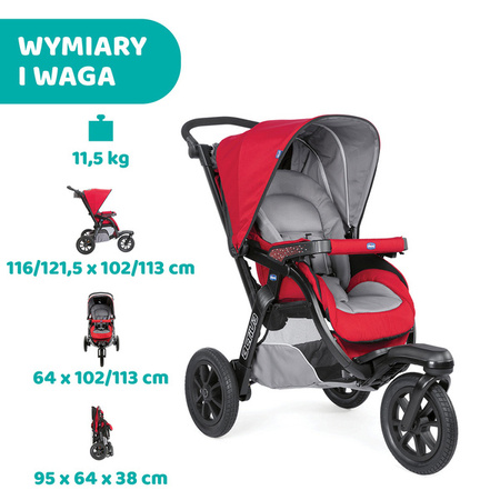 Chicco Trio Activ3 Wózek Wielofunkcyjny 3w1 Burgundy