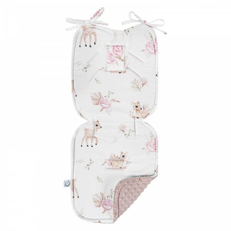 Bonjour Cherie Duża Bambusowa Wkładka Do Wózka z Minky Sepia Rose 86x37cm Sarenki