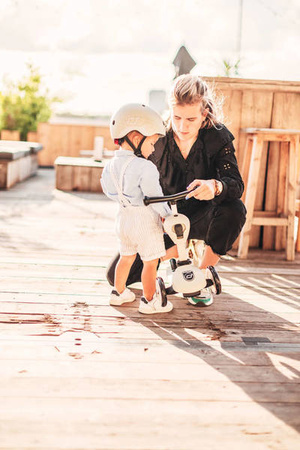 Scootandride Highwaykick 1 Jeździk i Hulajnoga 2w1 1-5 lat + Zestaw Ochraniaczy dla Dzieci XXS Ash