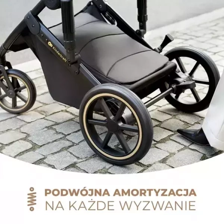 Kinderkraft Prime 2 Wózek Głęboko-Spacerowy + Fotelik Zestaw 3w1 Sandrose Beige