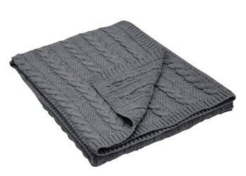 Kocyk Dzianinowy "Kłosy" 02 Ple-27 Szary