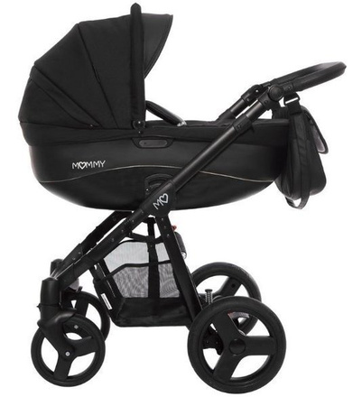 Babyactive Wózek Głęboko-Spacerowy Mommy Classic + Fotelik Samochodowy 0-13kg Black Magic