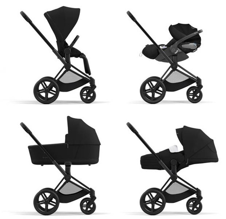 Cybex Priam 4.0 Wózek Głęboko-Spacerowy + Fotelik Samochodowy Cloud T 0-13kg Deep Black