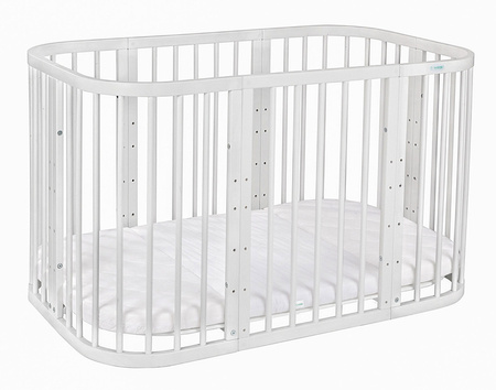 Waldin Łóżeczko Dziecięce 7w1 z Materacem Białe