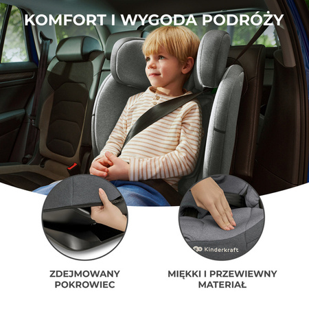 Kinderkraft Oneto 3 I-Size Fotelik Samochodowy 9-36 kg Graphite Black