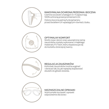 Beaba Okulary przeciwsłoneczne dla dzieci 4-6 lat Sunshine - Blue tortoise