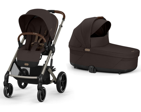 Cybex Balios S Lux 2.0 Wózek Głęboko-Spacerowy Chocolate Brown + Cybex Cloud G I - Size Fotelik Samochodowy 0-13 kg + Adaptery