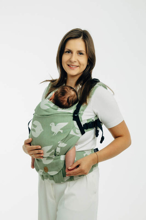 LennyLamb Moje Pierwsze Nosidełko LennyUpGrade PRO, Z Tkaniny Żakardowej (80% Bawełna, 20% Lyocell) , Rozmiar Standard - Birdy - Fly High