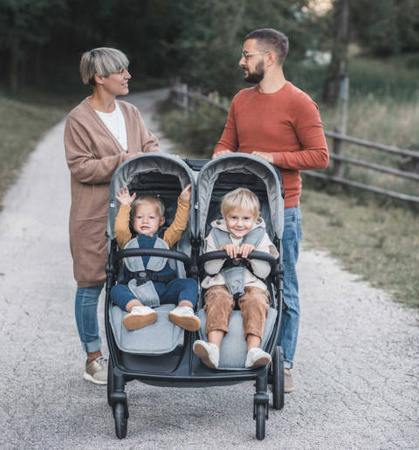 Mast M.Twin x Wózek Spacerowy Bliźniaczy koła HP Volcanic Ash