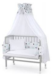 Waldin Łóżeczko Dostawne 2w1 z Wyposażeniem L8 Grey / Las