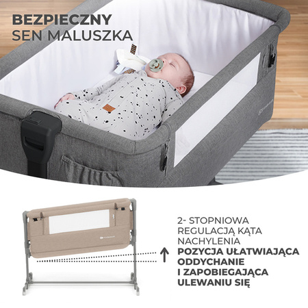Kinderkraft Neste Grow Łóżeczko Dostawne Beige