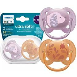 Avent Philips Smoczek Ultra Soft 6-18m 2szt. Kwiatek Piesek