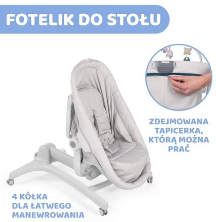 Chicco Baby Hug 4w1 Leżaczek/ Fotel/ Krzesełko Do Karmienia Glacial