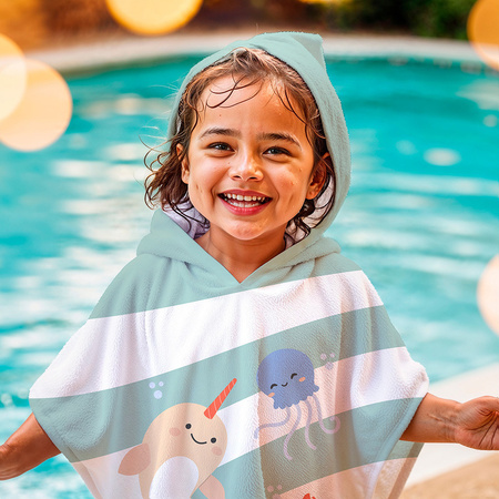 Miniland Bawełniane Poncho - Swim - 65x65cm