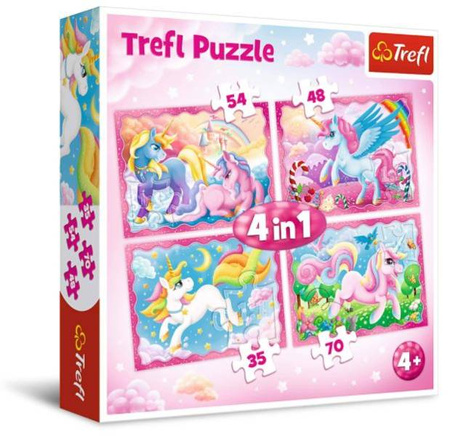 Trefl Puzzle 4w1 Magiczny Świat Jednorożców 34321