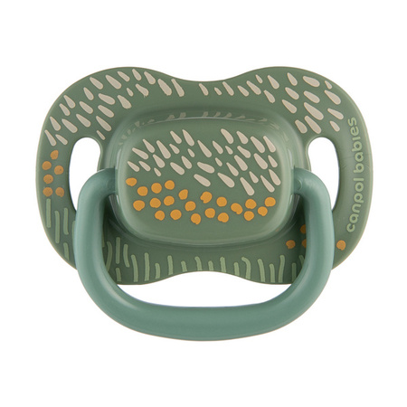 Canpol Babies Mountains Smoczek Uspokajający Silikon Symetryczny 6-18m 2 szt 34/931_gre Zielony