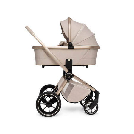 Muuvo Quick Boho Wózek Głęboko-Spacerowy Beige + Cybex Aton B2 i-Size Fotelik Samochodowy 0-13kg + Baza One Volcano Black