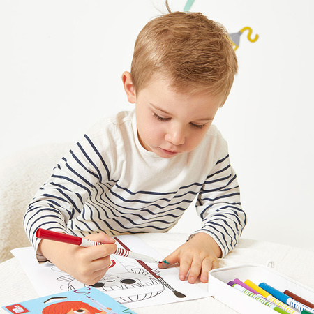 Janod Flamastry pędzelkowe 10 kolorów 3+