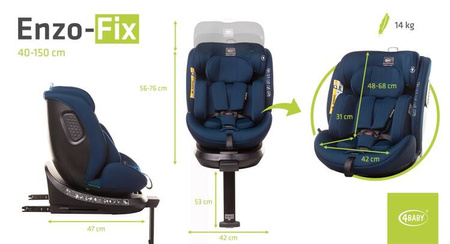 4Baby Enzo-Fix I-Size Fotelik Samochodowy 0-36 kg Navy Blue